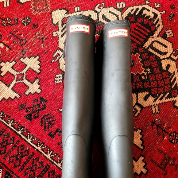 Hunter Tall Black Rain Boots Size 8 - Picture 2 of 6